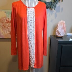 Fantastic Fawn Orange Tunic with Lace Detail
